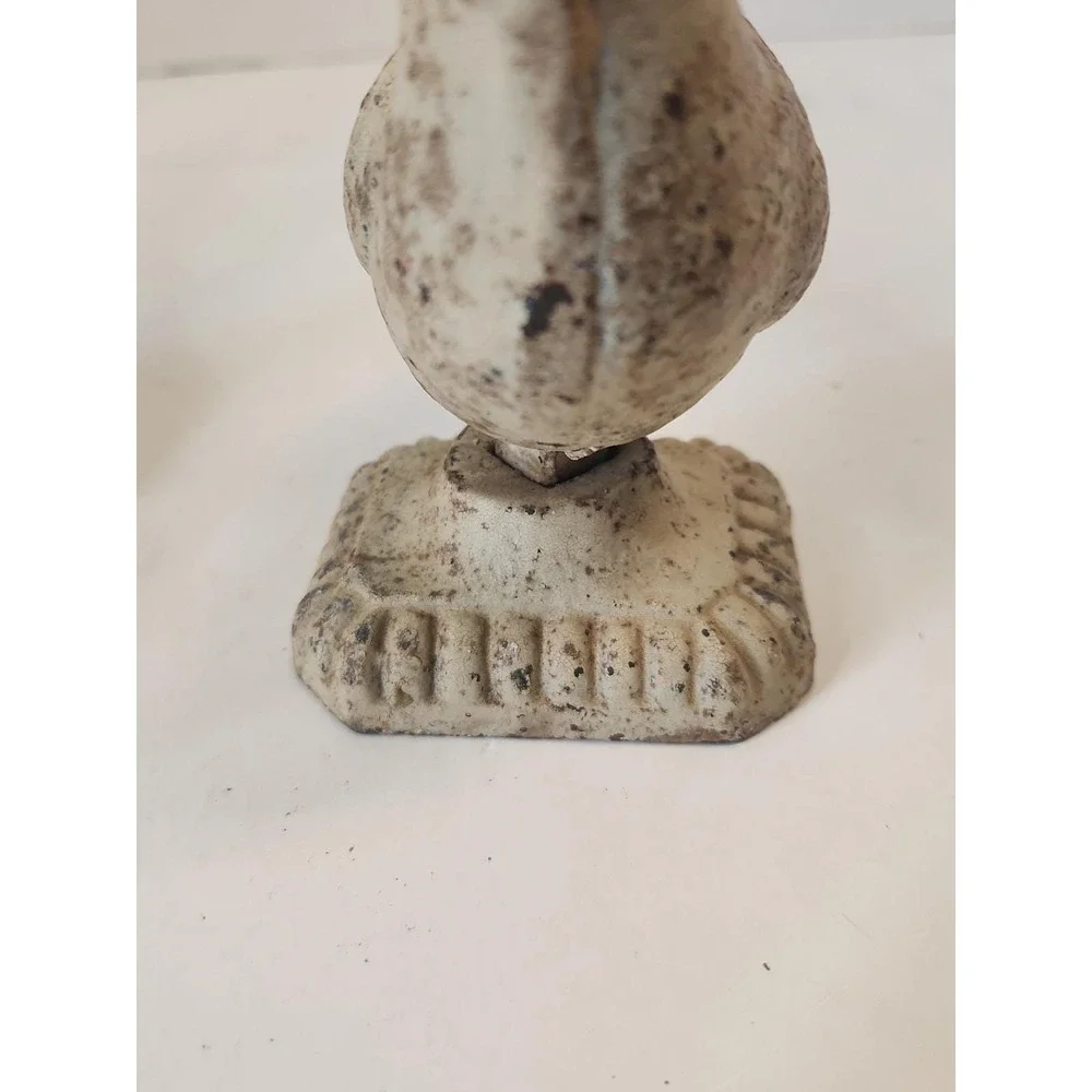 2 Vtg Cast Iron Bird Figurines Doves Rustic Farmhouse Doorstops Bookends Decor